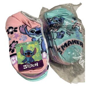New 12 Pairs of Disney Stitch Socks Girls Size 6-8.5